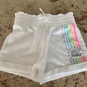 White Justice Shorts